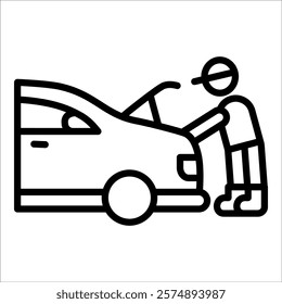 Auto Mechanic Icon Element For Design