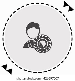 Auto mechanic icon Flat Design. Isolated Illustration.