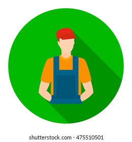 Auto mechanic icon flat. Single silhouette auto parts icon from the big car flat - stock vector