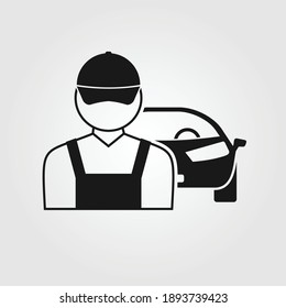 Auto mechanic icon isolated on white background. Vector illustration