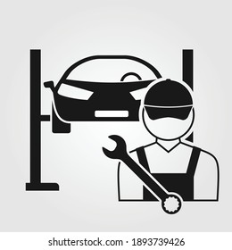 Auto mechanic icon isolated on white background. Vector illustration