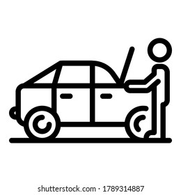 Auto mechanic icon. Outline auto mechanic vector icon for web design isolated on white background