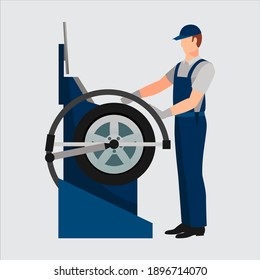 Auto mechanic icons set. Cartoon set of auto mechanic vector icons for web design
Car repair service with professional workers. Vehicle and men in uniform.