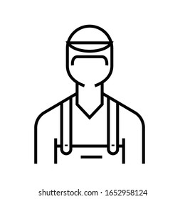 Icono de línea mecánica automática, signo de concepto, ilustración de vector de contorno, símbolo lineal.