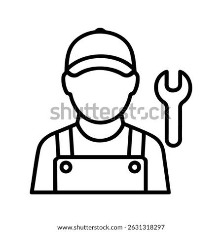 Auto mechanic man icon on white background vector
Vector line profession icon