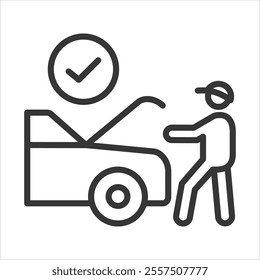 Auto Mechanic Outline Icon Vector Illustration