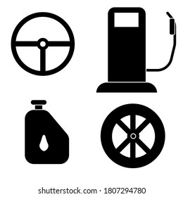 Iconos mecánicos automáticos relacionados, herramientas vectoriales.