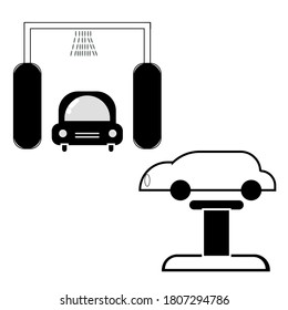 Iconos mecánicos automáticos relacionados, herramientas vectoriales.