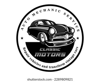 Auto mechanic service logo art and illustration