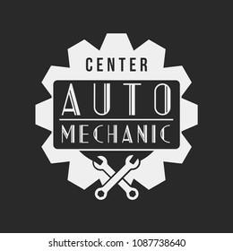 Auto mechanic service. Mechanic service logo set. Repair service auto mechanic logos. Car vintage vector logo set.