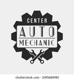 Auto mechanic service. Mechanic service logo set. Repair service auto mechanic logos. Car vintage vector logo set.