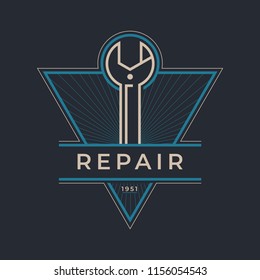 Auto mechanic service. Mechanic service logo set. Repair service auto mechanic logos. Car vintage vector logo set. Vector illustration.