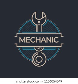 Auto mechanic service. Mechanic service logo set. Repair service auto mechanic logos. Car vintage vector logo set. Vector illustration.