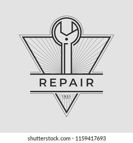 Auto mechanic service. Mechanic service logo set. Repair service auto mechanic logos. Car vintage vector logo set. Vector illustration.