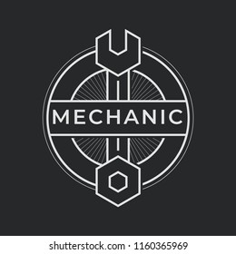 Auto mechanic service. Mechanic service logo set. Repair service auto mechanic logos. Car vintage vector logo set. Vector illustration.