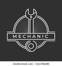 Auto mechanic service. Mechanic service logo set. Repair service auto mechanic logos. Car vintage vector logo set. Vector illustration.