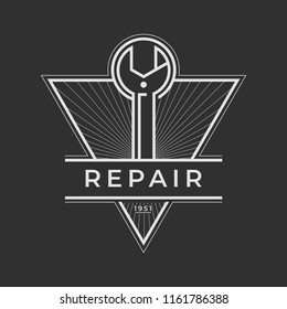 Auto mechanic service. Mechanic service logo set. Repair service auto mechanic logos. Car vintage vector logo set. Vector illustration.