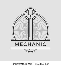 Auto mechanic service. Mechanic service logo set. Repair service auto mechanic logos. Car vintage vector logo set. Vector illustration.
