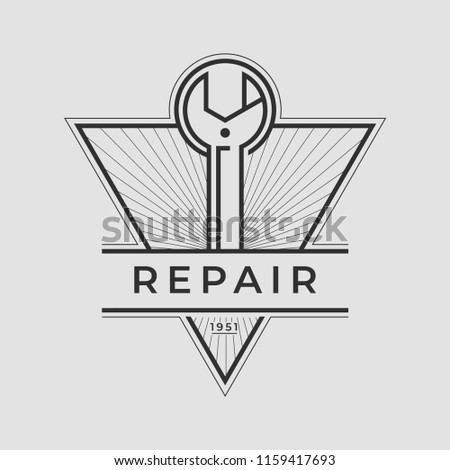 Auto mechanic service. Mechanic service logo set. Repair service auto mechanic logos. Car vintage vector logo set. Vector illustration.