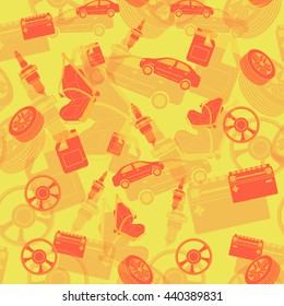 Auto mechanic service seamless background of maintenance car repair and working.. Vector illustration.