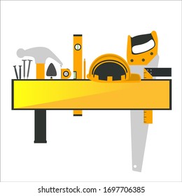 Auto mechanic tools in hand set design on white background. set of worker hand tools. Vector illustration.