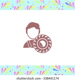 Auto mechanic vector icon on white background. Isolated illustration. Business picture.