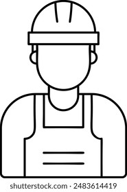auto mechanic wearing coveralls and overalls avatar outline concept, Professional appearance man in boilersuit vector icon design, Labor Day Symbol, 1st of May Sign International Worker illustration