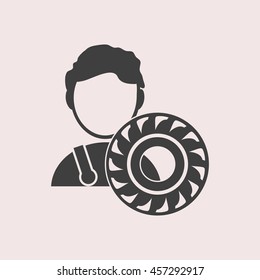 Auto mechanic web icon. Isolated illustration