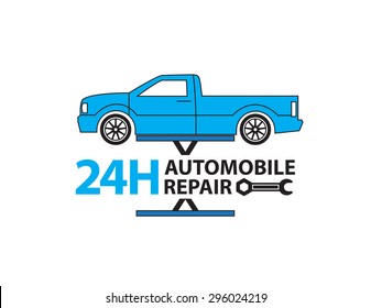 Auto mechanic working in garage, Repair service