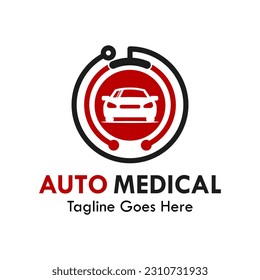 Auto medical design logo template illustration