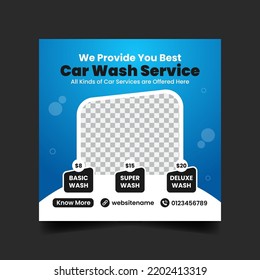 Auto Mobile Car Wash And Repair Social Media Post Design