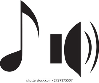Vector de símbolos de música automática que representa sistemas de audio y entretenimiento para automóviles.