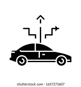 Auto navigation black icon, concept illustration, vector flat symbol, glyph sign.