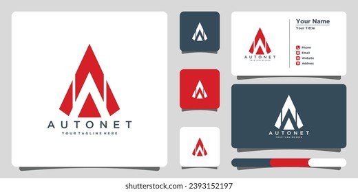 Auto network logo design using the letter a. Premium Vector