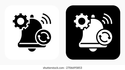 Icono blanco y negro de notificación automática