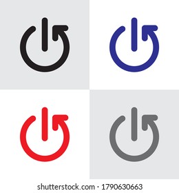 Auto on off switch button symbol icon vector eps