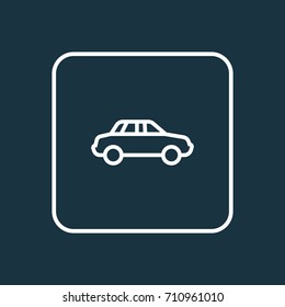 Auto Outline Symbol. Premium Quality Isolated Car Element In Trendy Style.