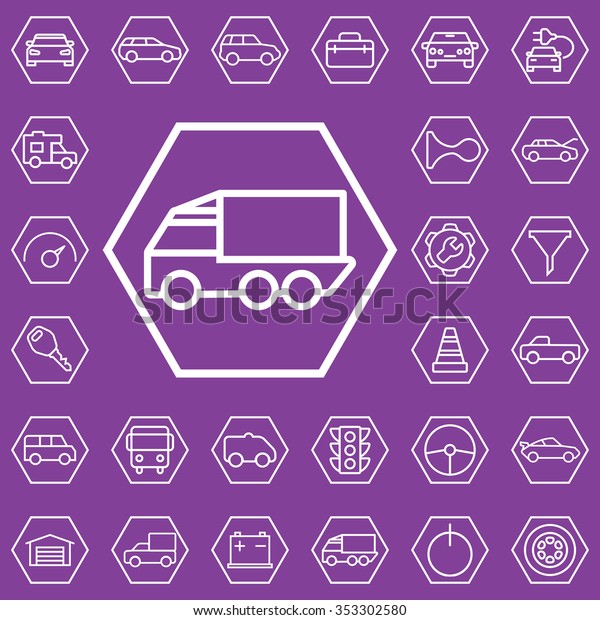 auto outline, thin, flat, digital icon set for web\
and mobile