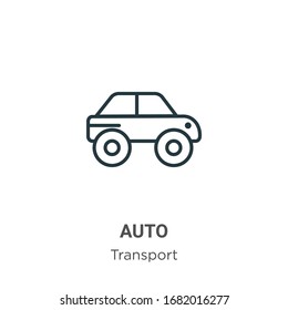 Auto outline vector icon. Thin line black auto icon, flat vector simple element illustration from editable transport concept isolated stroke on white background