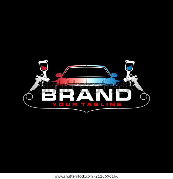 auto paint car logo
with black background