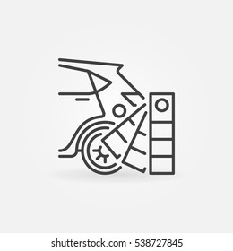 Auto paint colors selection icon. Vector minimal color samples for car symbol or logo element in thin line style