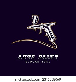 Auto Paint logo design template vector .spray gun vector illustration