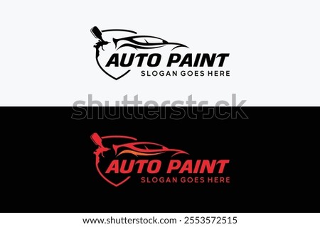 Auto paint logo design template, vector illustration of car body painting logo