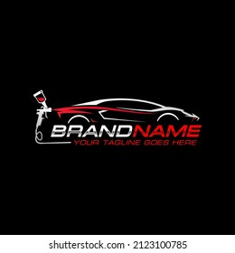 Auto Paint Logo Template With Red Color