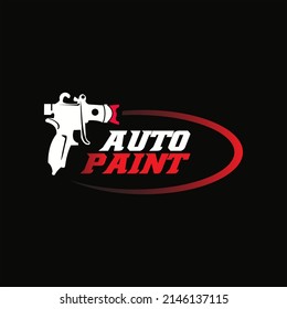 Auto paint service logo design graphic template