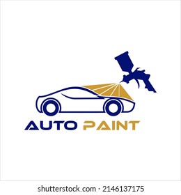 Auto paint workshop logo design with Spray tool vector