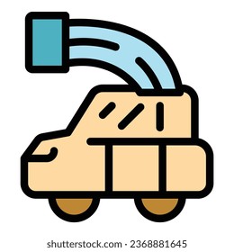 Auto painter icon outline vector. Check body. Car service color flat
