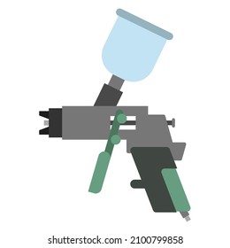 auto painter spray gun flat clipart vector illustration