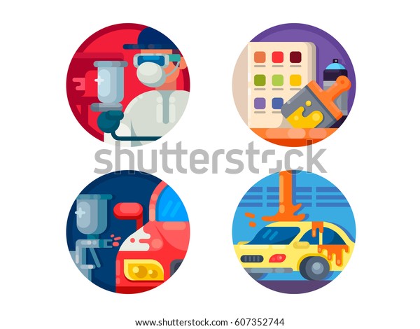Auto painting set\
icons