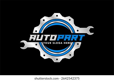auto part spare parts vector logo illustration emblem design isolated on black background car repair